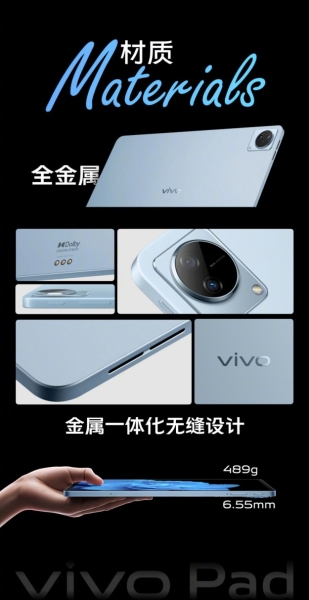 Представлено планшет Vivo Pad за $360 – екран 2,5К, 8040 мАг, 44 Вт