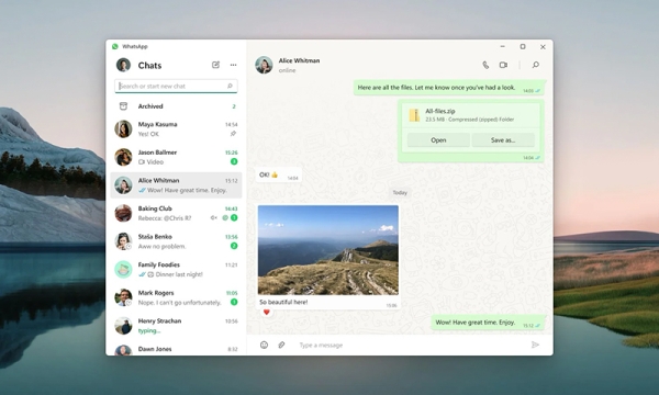 Вышло нативное приложение WhatsApp для Windows