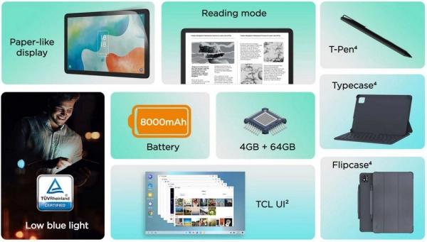 Планшет TCL с защитой зрения на аппаратном уровне
