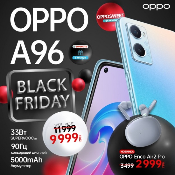 «Чорна п’ятниця» тривалістю два тижні: OPPO AED Україна представляють нові ціни на найпопулярніші гаджети