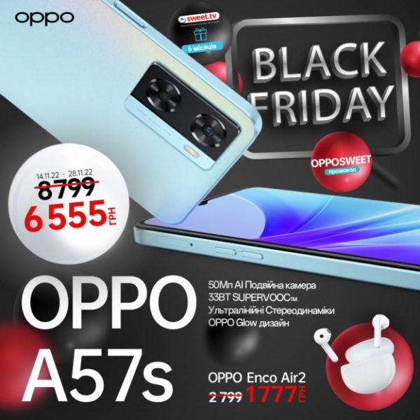 «Чорна п’ятниця» тривалістю два тижні: OPPO AED Україна представляють нові ціни на найпопулярніші гаджети