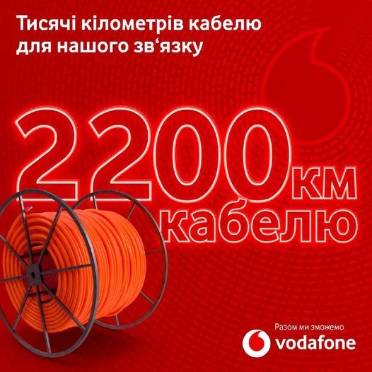 За 9 місяців у Vodafone відремонтували 2200 км оптоволоконного кабелю