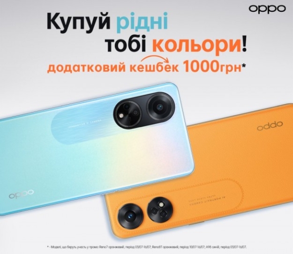 Купуй рідні тобі кольори та отримуй 1000 гривень кешбеку від ОРРО AED Україна